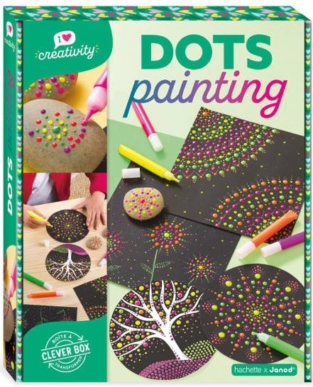Janod Zestaw kreatywny Malowanie kropkami Dots painting I love creativity 8+