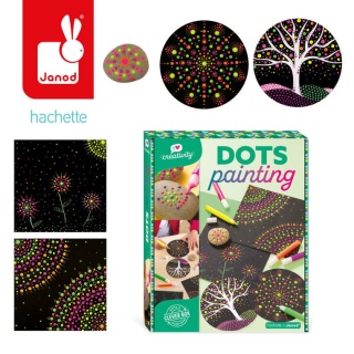 Janod Zestaw kreatywny Malowanie kropkami Dots painting I love creativity 8+