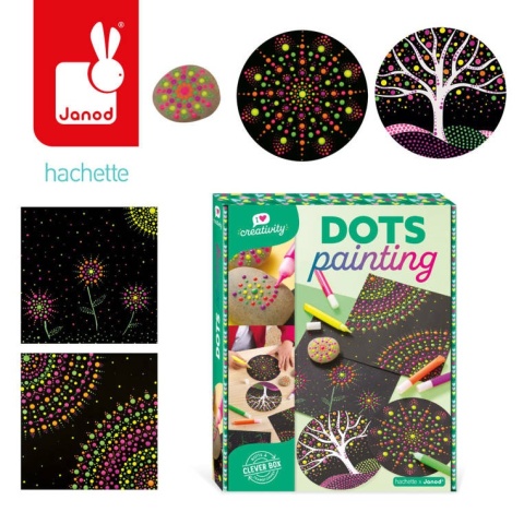 Janod Zestaw kreatywny Malowanie kropkami Dots painting I love creativity 8+