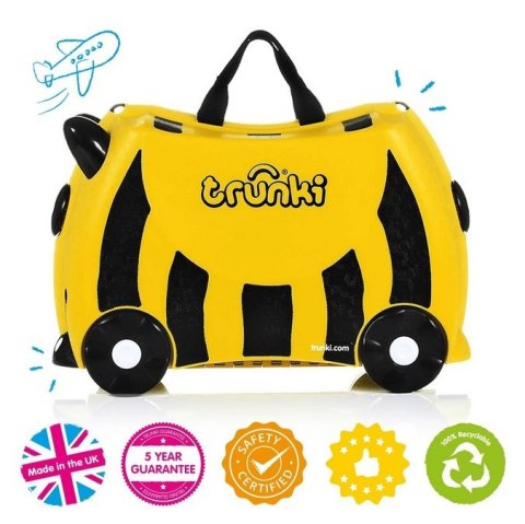 TRUNKI WALIZKA DLA DZIECI JEŻDŻĄCA WALIZECZKA NIEBIESKA - Pszczółka Bernard