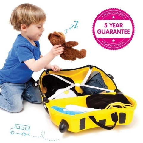 TRUNKI WALIZKA DLA DZIECI JEŻDŻĄCA WALIZECZKA NIEBIESKA - Pszczółka Bernard
