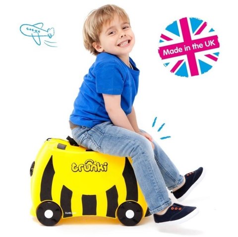 TRUNKI WALIZKA DLA DZIECI JEŻDŻĄCA WALIZECZKA NIEBIESKA - Pszczółka Bernard