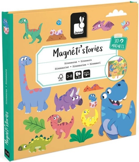 Janod Magnetyczna układanka Dinozaury Magneti'stories 3+