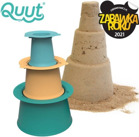 QUUT Zestaw 3 foremek do piasku Wieża Alto Lagoon Green + Banana Blue
