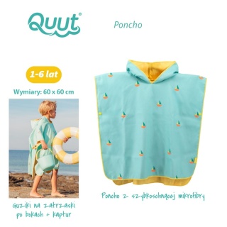QUUT Dwustronne poncho kąpielowe dla dzieci Banana Blue