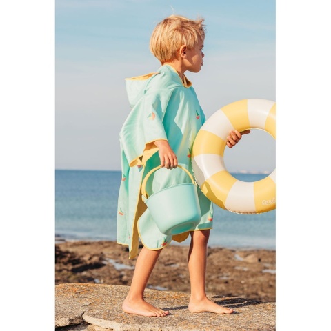 QUUT Dwustronne poncho kąpielowe dla dzieci Banana Blue