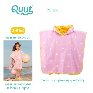 QUUT Dwustronne poncho kąpielowe dla dzieci Banana Pink