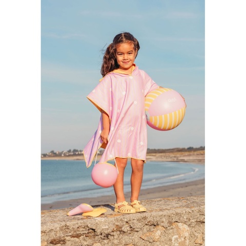 QUUT Dwustronne poncho kąpielowe dla dzieci Banana Pink