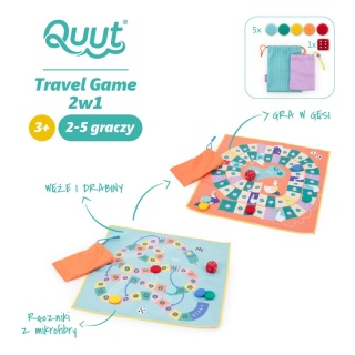 QUUT Podróżny zestaw gier 2w1 Węże i Drabiny oraz Gra w Gęsi wodoodporny Travel Game
