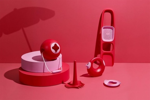 QUUT Wiaderko wielofunkcyjne Ballo Cherry red + sweet pink