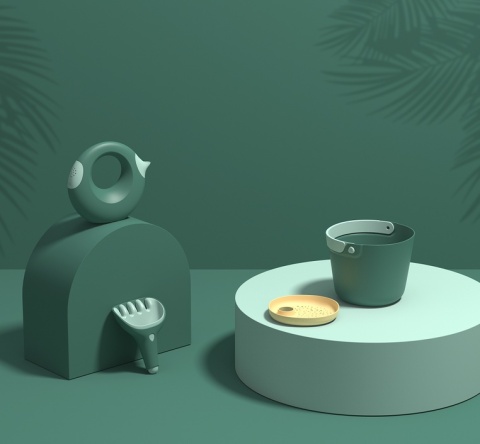 QUUT Zestaw łopatka + grabki Raki Garden Green