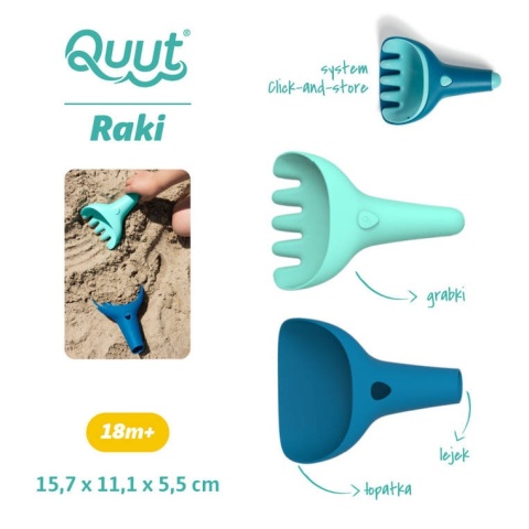 QUUT Zestaw łopatka + grabki Raki Ocean