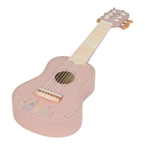 Little Dutch Drewniana gitara różowa Safari Friends FSC