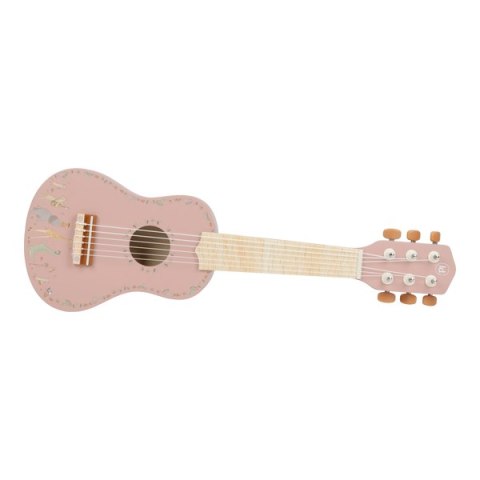 Little Dutch Drewniana gitara różowa Safari Friends FSC