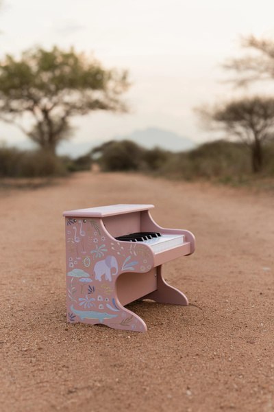 Little Dutch Drewniane pianino różowe Safari Friends FSC