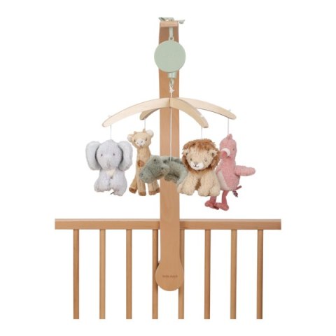 Little Dutch Karuzela do łóżeczka drewniana Safari Friends FSC