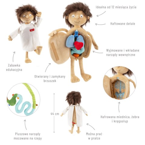 Sigikid Pluszowa lalka edukacyjna Mały Pacjent Erwin miękka zabawka 44cm sigikid