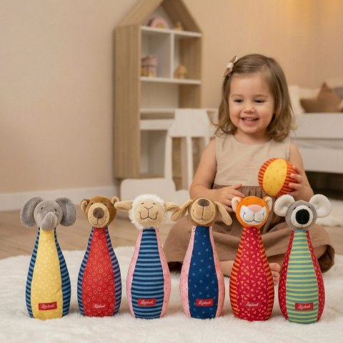Sigikid Zestaw miękkie kręgle dla dzieci zabawka rozwojowa patchwork gra sigikid