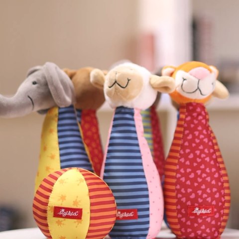 Sigikid Zestaw miękkie kręgle dla dzieci zabawka rozwojowa patchwork gra sigikid