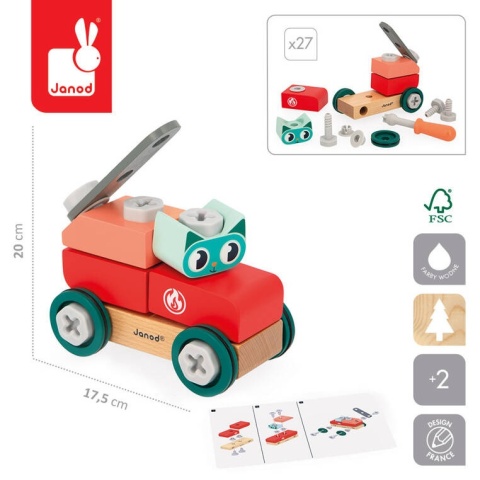 Janod Samochód do składania Kot Brico Kids 2+