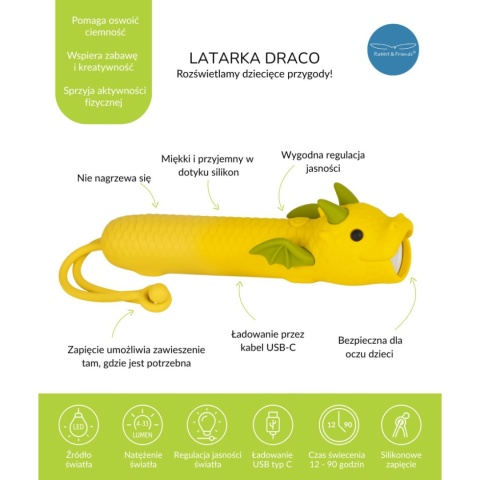 Rabbit & Friends Latarka Smok DRACO