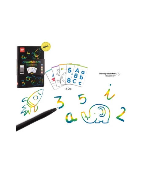 Tablet LCD dla dzieci z 40 szablonami do odrysowywania i pisania Apli Kids