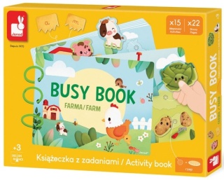 Janod Książeczka z zadaniami Busy Book Farma 3+ (wersja polska)