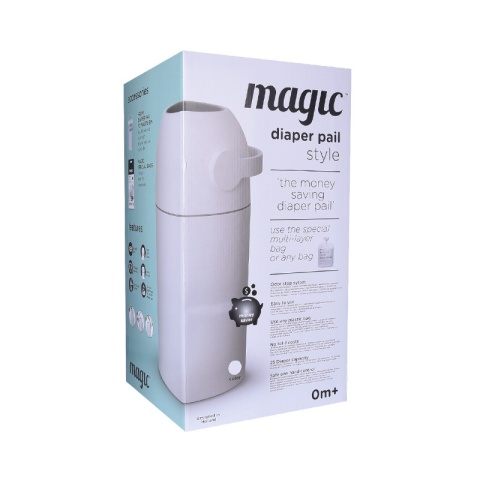 Magic Majestic Kosz na zużyte pieluchy - biały (na 25 pieluch) + worki