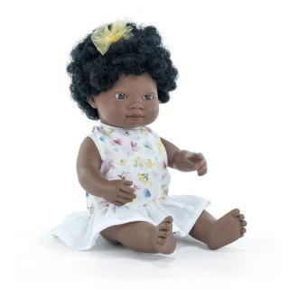 Miniland Lalka w ubranku dziewczynka Afrykanka 38cm - Moi przyjaciele i ja