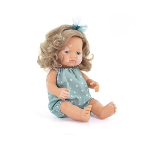 Miniland Lalka w ubranku dziewczynka Europejka 38 cm,Ciemne blond włosy z bielactwem Moi przyjaciele i ja