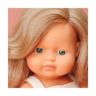 Miniland Lalka w ubranku dziewczynka Europejka z ciemnymi blond włosami 38 cm - My Friends & Me