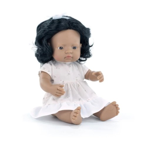 Miniland Lalka w ubranku dziewczynka Latynoska 38 cm czarne włosy - Moi przyjaciele i ja