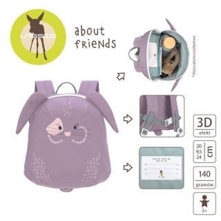 Lassig Plecak Plecaczek do przedszkola dla dzieci mini About Friends Królik
