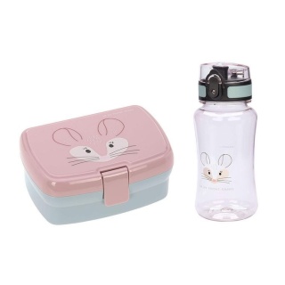 Lassig Zestaw na lunch Lunchbox + Tritanowa butelka bidon 460 ml Szynszyla