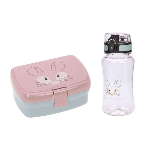 Lassig Zestaw na lunch Lunchbox + Tritanowa butelka bidon 460 ml Szynszyla
