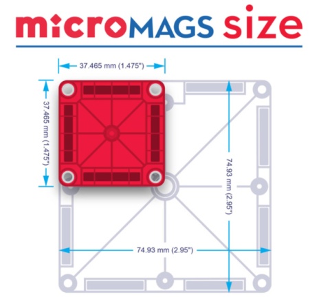 Usz. MAGNA-TILES Klocki Magnetyczne Travel microMAGS 26 el.