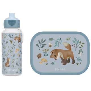 Little Dutch Zestaw lunchbox i bidon dla dzieci do przedszkola Mepal Forest Friends