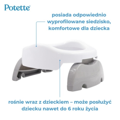 Potette Nocnik dla dziecka i nakładka na toaletę + wkłady 2w1, różowo-biały