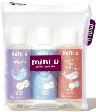 MINI U Podróżny zestaw kosmetyków dla dzieci z kosmetyczką travel size