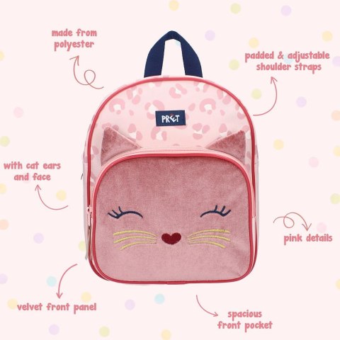 PRET Plecak dla dzieci Kotek Giggle velvet pink