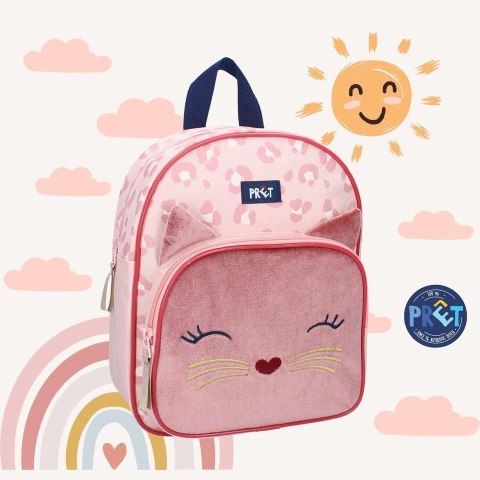 PRET Plecak dla dzieci Kotek Giggle velvet pink