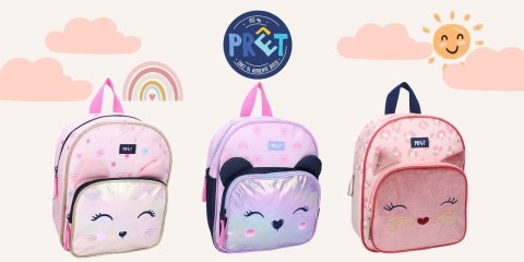 PRET Plecak dla dzieci Kotek Giggle velvet pink