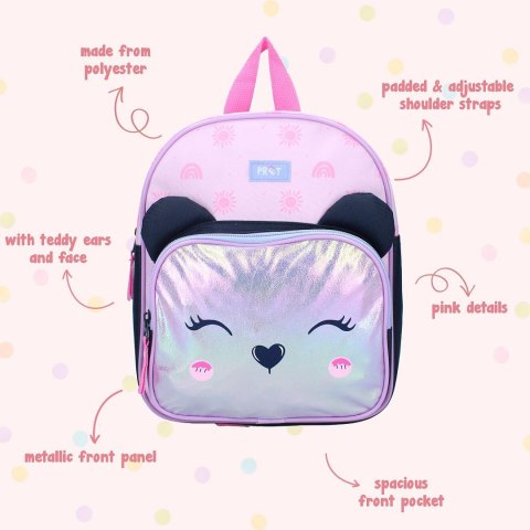 PRET Plecak dla dzieci Miś Giggle lila pink