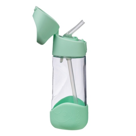 B.box Butelka tritanowa ze słomką do szkoły przedszkola 450 ml Spearmint