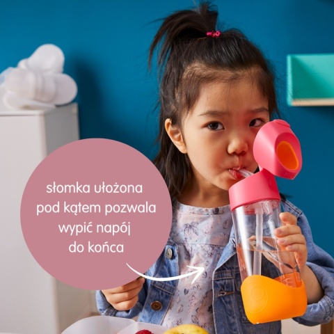 B.box Butelka tritanowa ze słomką do szkoły przedszkola 450 ml Spearmint