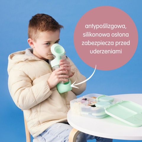 B.box Butelka tritanowa ze słomką do szkoły przedszkola 450 ml Spearmint