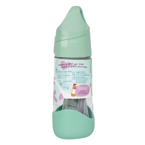 B.box Butelka tritanowa ze słomką do szkoły przedszkola 450 ml Spearmint
