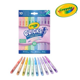 Crayola Flamastry automatyczne pastelowe zmywalne automatyczne Clicks 10szt. 8+
