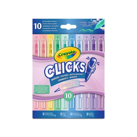 Crayola Flamastry automatyczne pastelowe zmywalne automatyczne Clicks 10szt. 8+