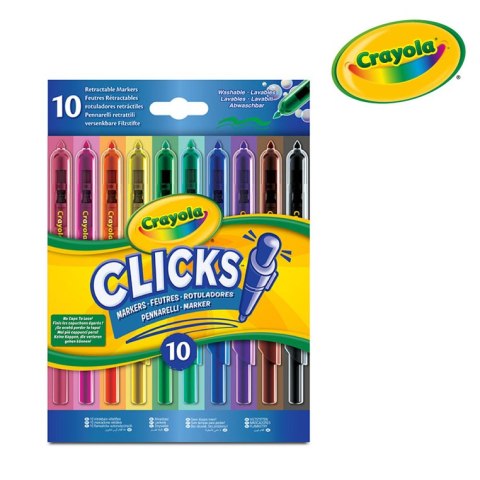 Crayola Flamastry automatyczne zmywalne Clicks 10szt. 8+